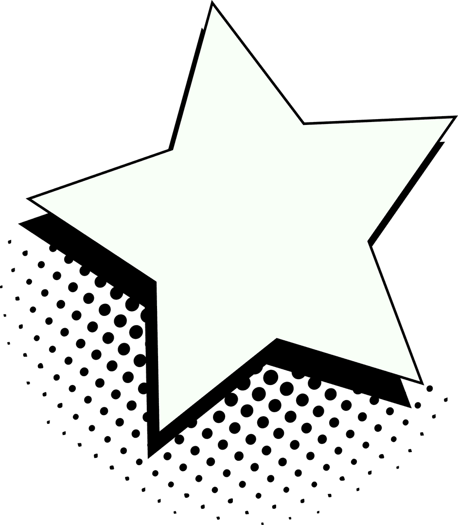 Stylized Star on Transparent with Bold Halftone Effect