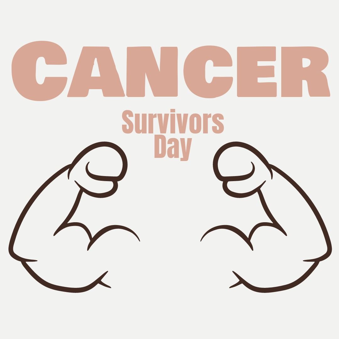 Digital composite image of cancer survivor day text over flexing muscles on white background - Download Free Stock Templates Pikwizard.com