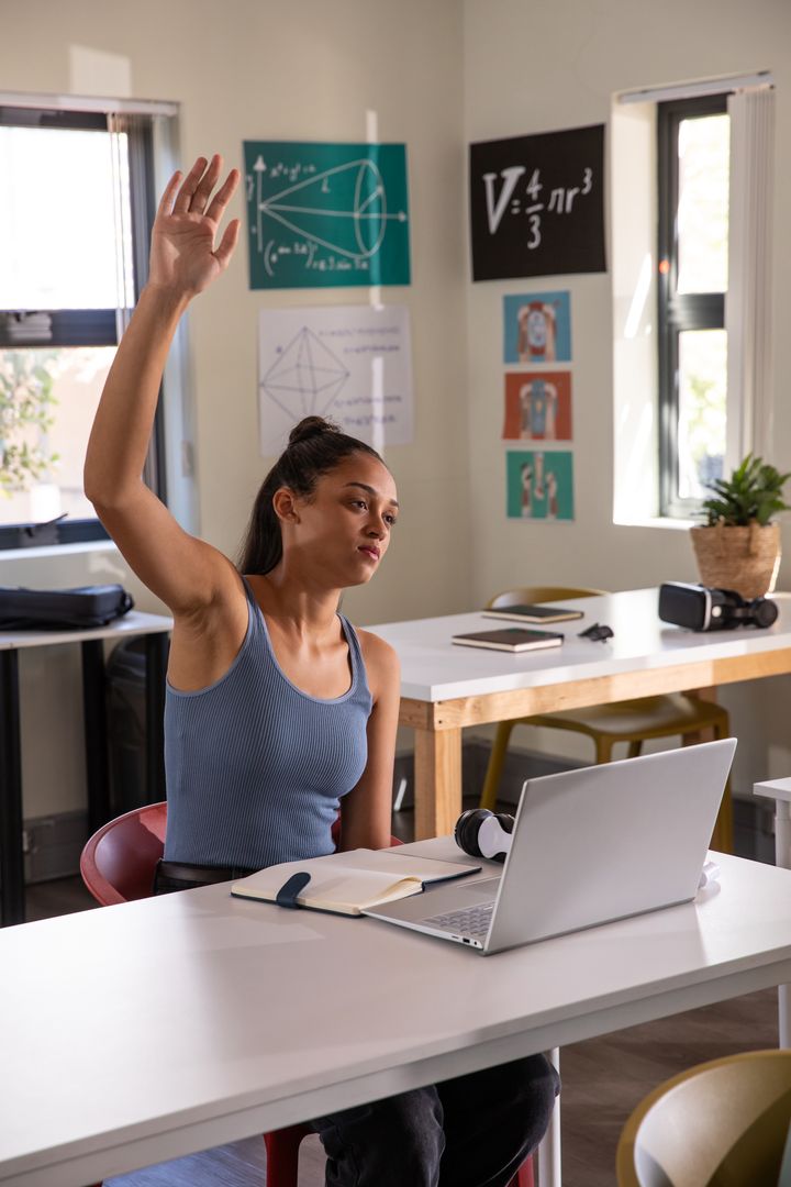 Teenage Student Engaged in Interactive Learning Environment