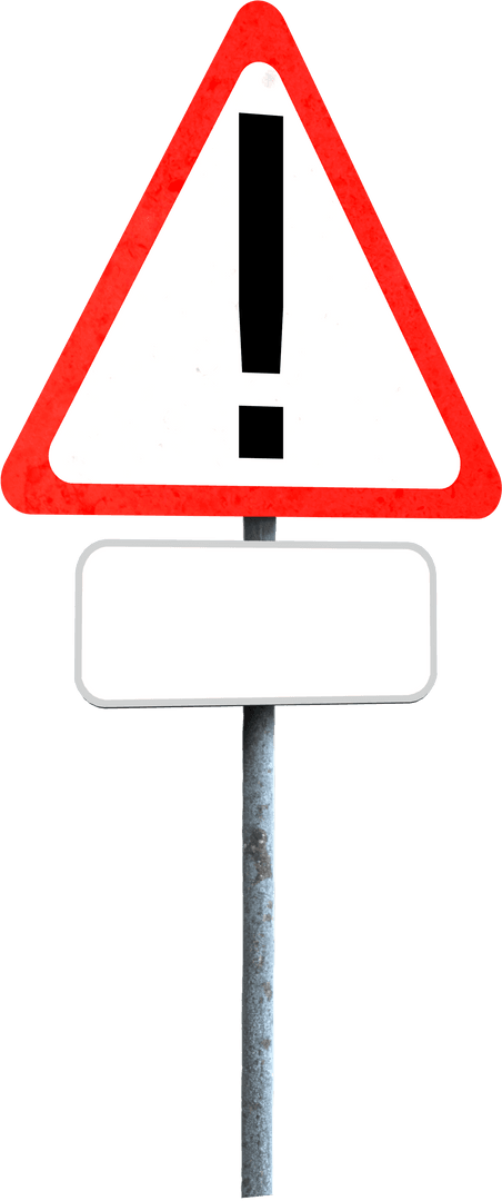Transparent Traffic Warning Sign with Exclamation Mark