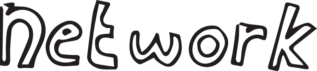 Network Text Illustration on Transparent Background