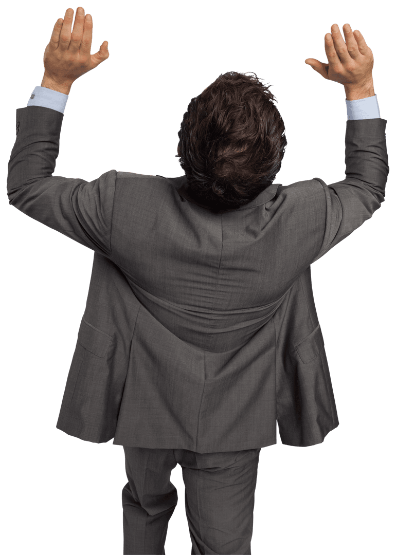 Transparent Businessman Interacting with Virtual Screen in Office Attire