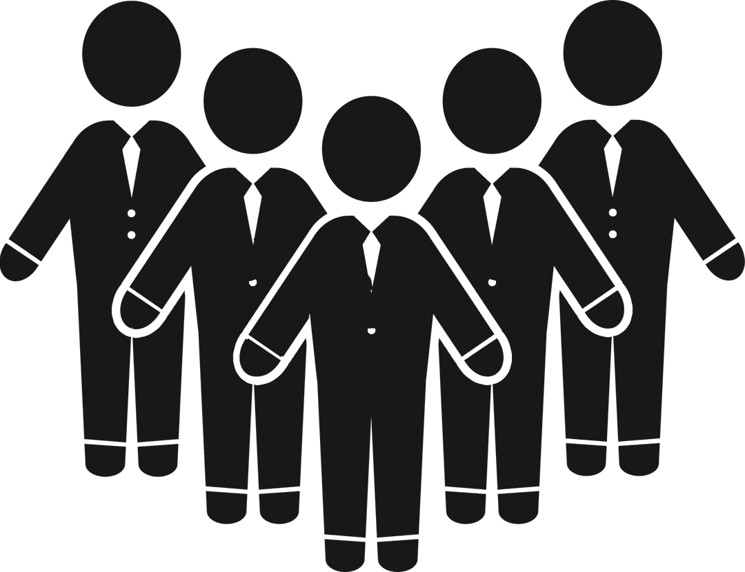 Team of Business Figures with Transparent Background Representing Leadership