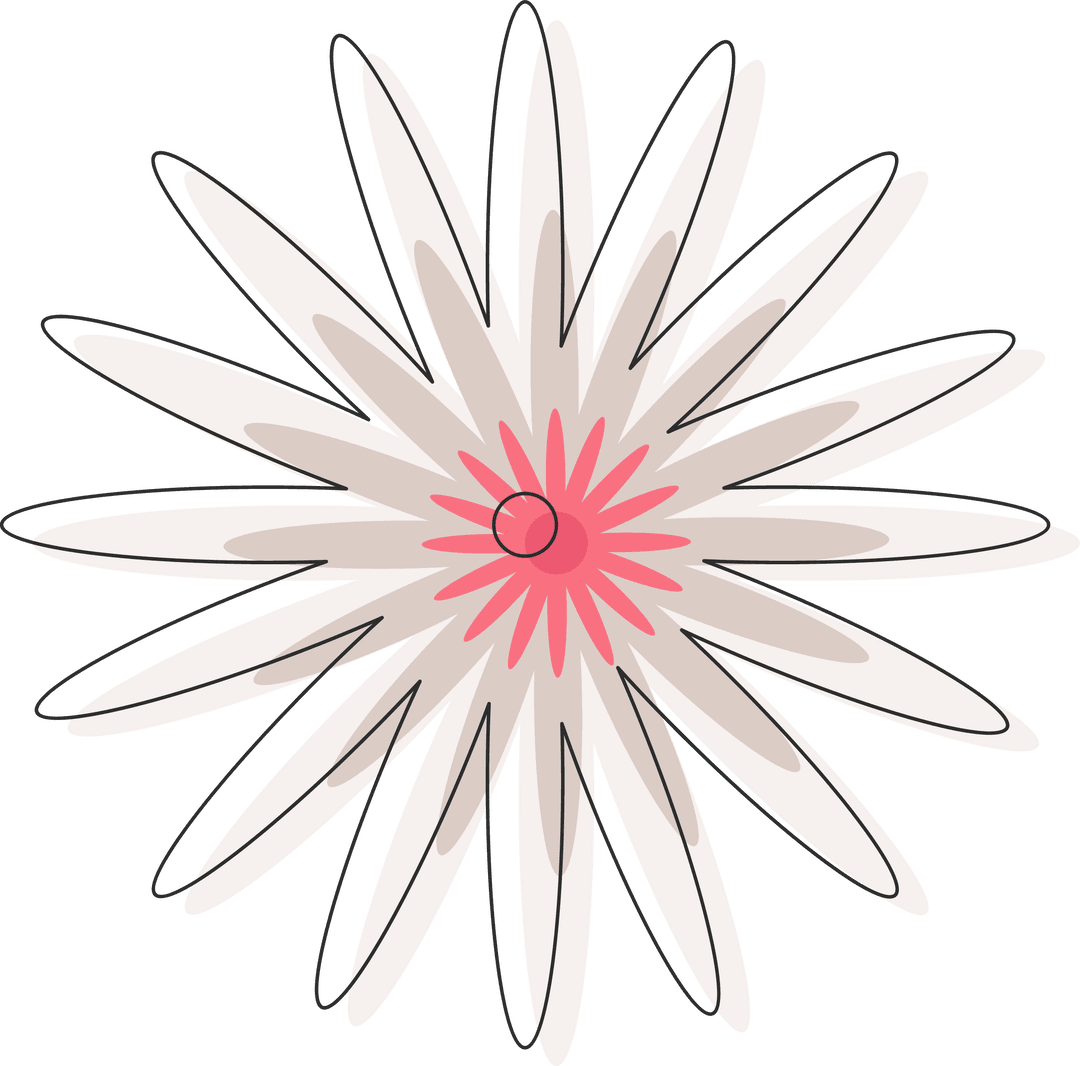 Elegant Transparent Floral Motif with Pink Petal Design