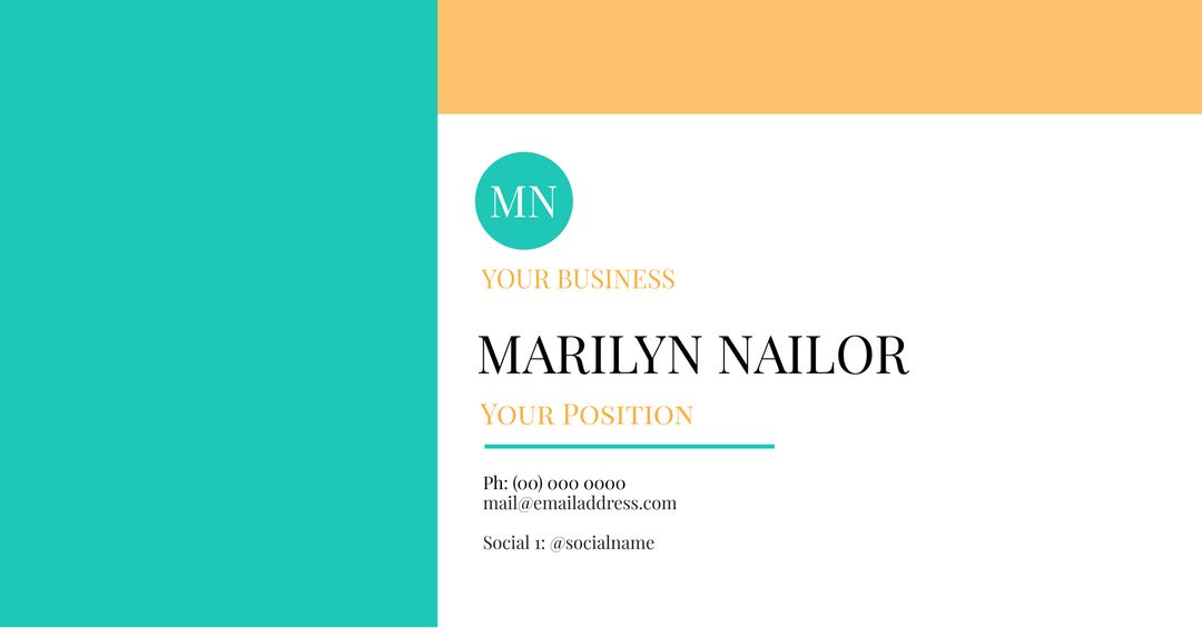 Minimalist Business Card with Color Block Design - Download Free Stock Templates Pikwizard.com