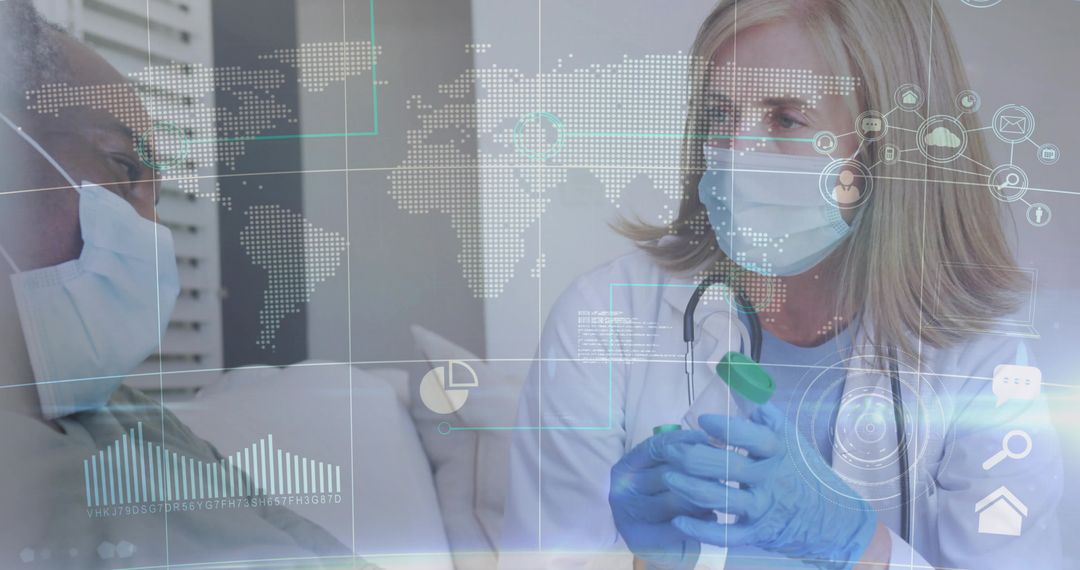 Doctor Consulting with Patient Using Advanced Digital Tools