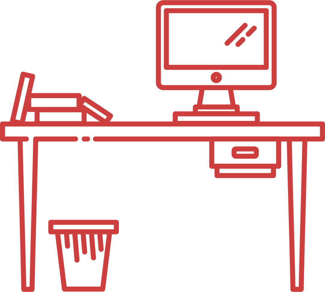 Minimalistic Office Desk Setup on Transparent Background