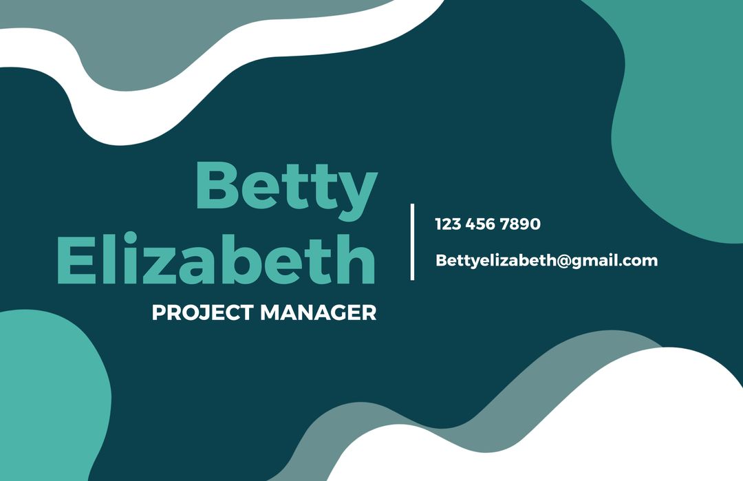 Project Manager Business Card with Modern Abstract Design - Download Free Stock Templates Pikwizard.com