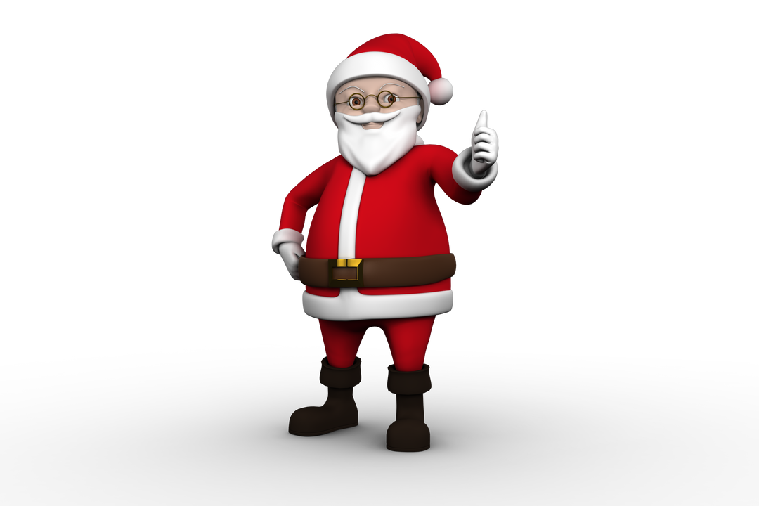 Happy Cartoon Santa Claus on Transparent Background Giving Thumbs Up - Download Free Stock Images Pikwizard.com