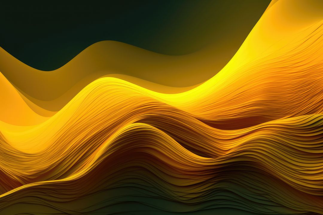 Abstract Golden Waves Flowing in Dynamic Movement - Free Images, Stock Photos and Pictures on Pikwizard.com