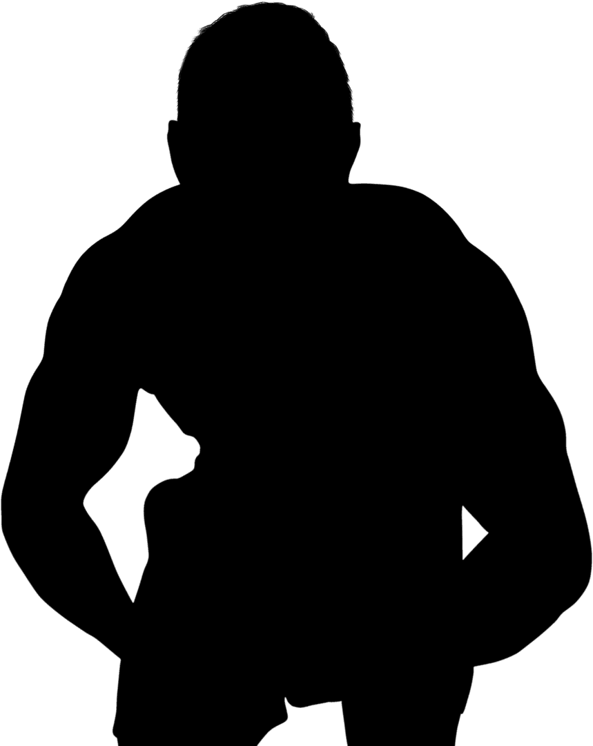 Silhouette of Active Man on Transparent Background