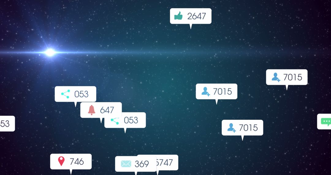 Social Media Metrics Over Stellar Background