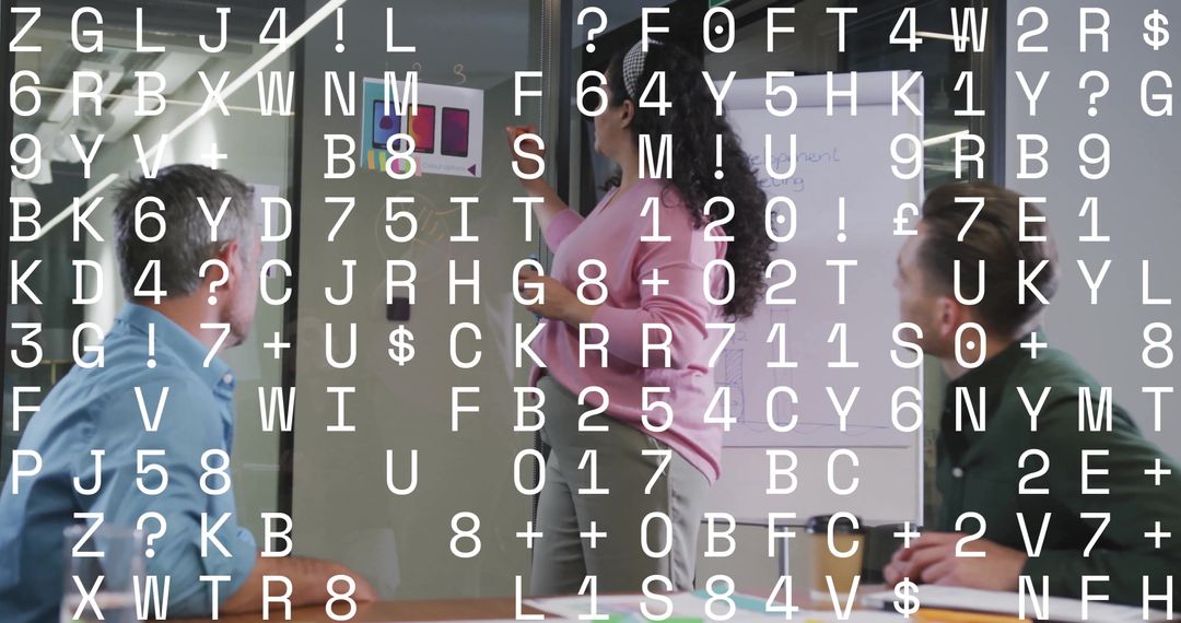 Diverse Colleagues Exploring Digital Interface in Office