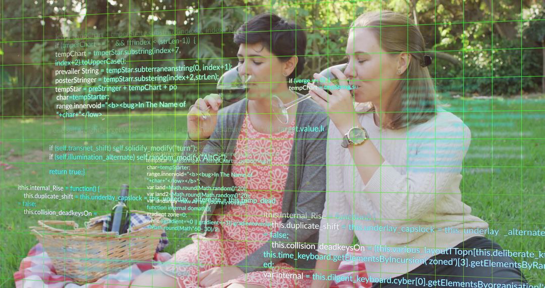 Tech-Friendly Picnic Gathering in Park Blending Code and Leisure