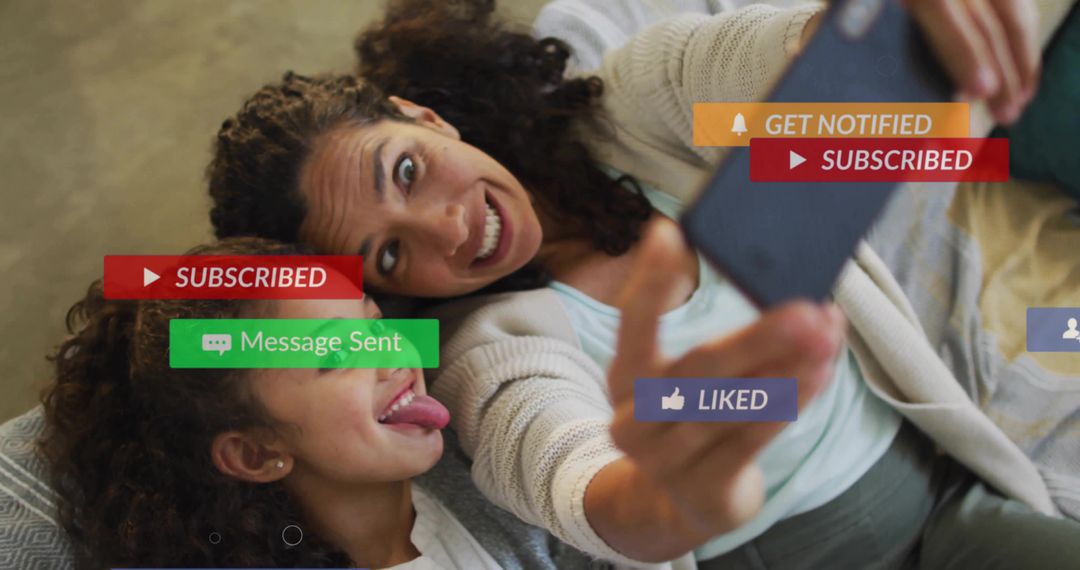 Mother and Daughter Bonding While Browsing on Smartphone