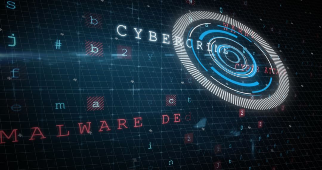 Futuristic Cyber Security Interface with Digital Data Processing