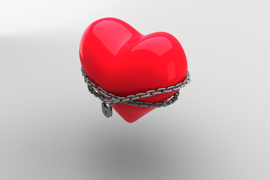 Transparent Red Heart Bound with Chain and Padlock Illustration - Download Free Stock Images Pikwizard.com