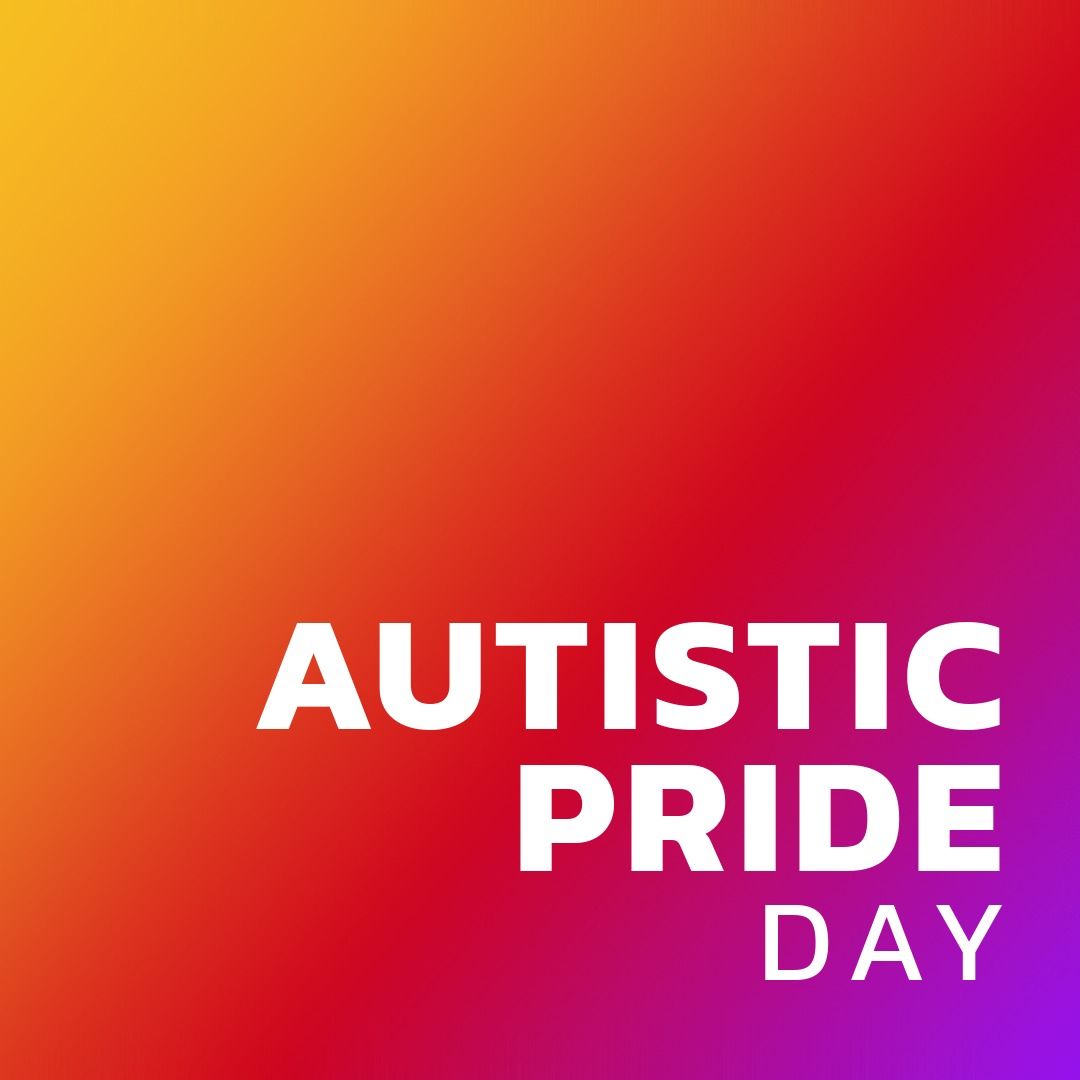 Digital composite image of autistic pride day text with copy space over colored background - Download Free Stock Templates Pikwizard.com