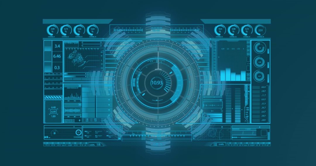 Futuristic Interface with Geometric Digital Display