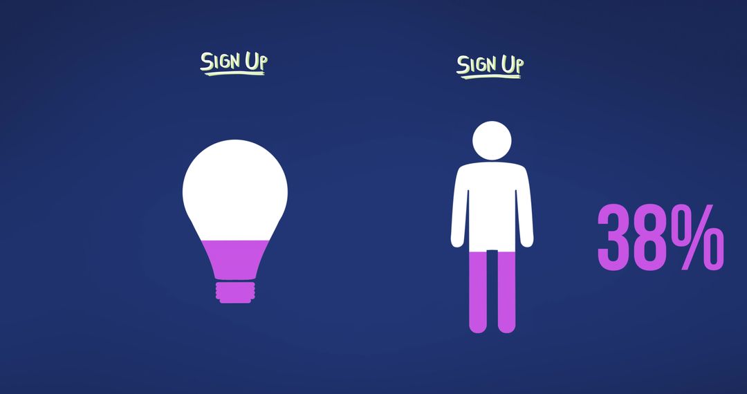 Innovative Sign Up Concept with Light Bulb and Figures