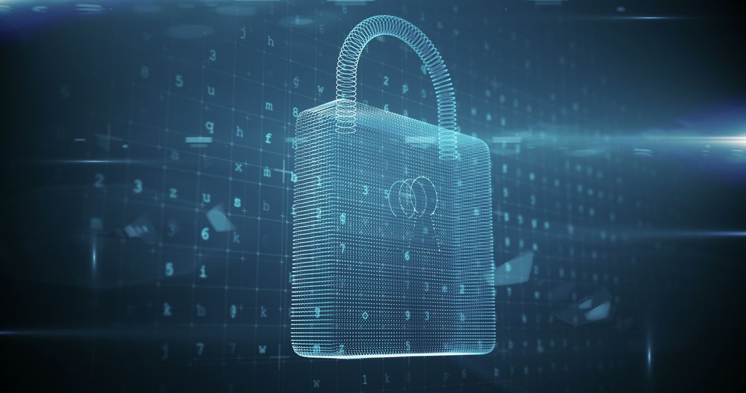 Futuristic Digital Padlock for Cybersecurity Concepts