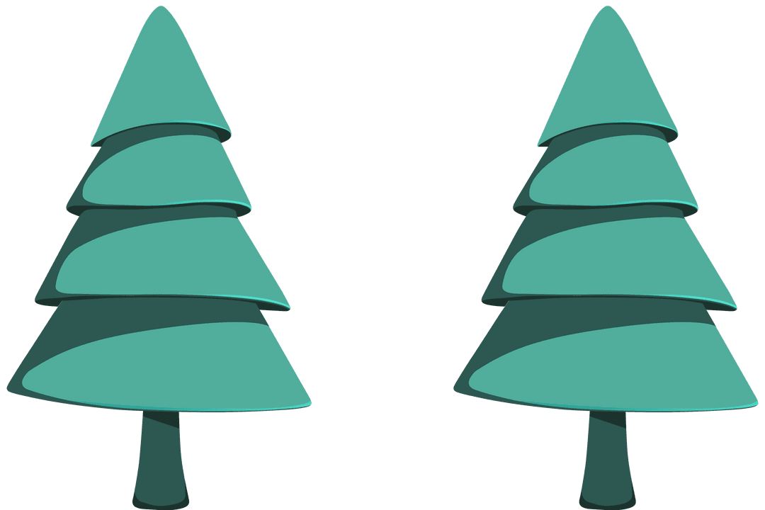 Transparent PNG Illustration of Green Trees Isolated on White