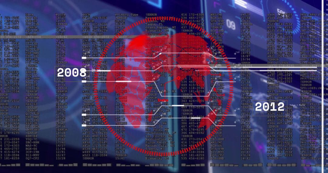 Futuristic Data Visualization with Map and Code Interface