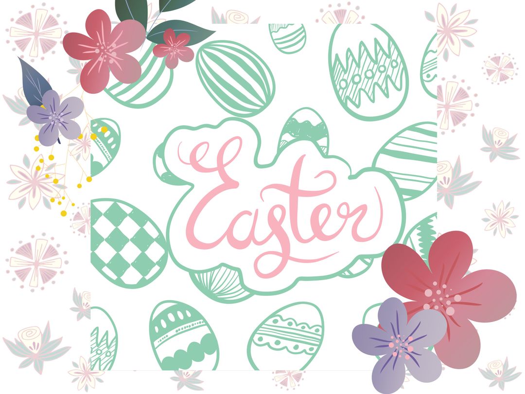Colorful Easter Egg and Floral Template Celebrakes Renewal