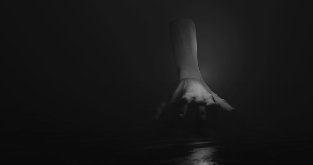 Creepy Hand Crawling in Dark Mysterious Atmosphere