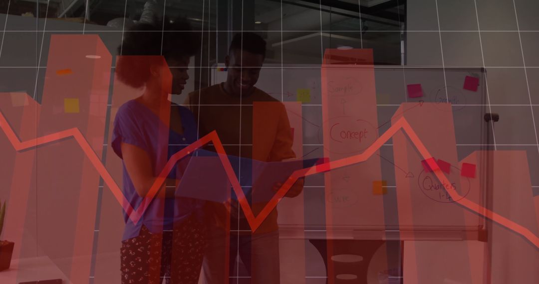 Office Colleagues Analyzing Reports Amidst Financial Downtrend