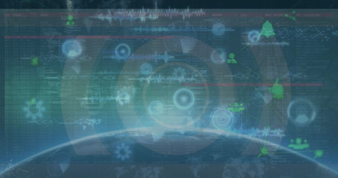 Futuristic Holographic Interface Display Over Earth Horizon