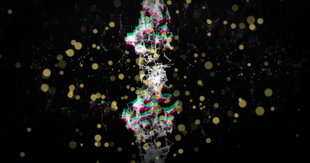 Abstract DNA Strand Imagery with Digital Technology Elements