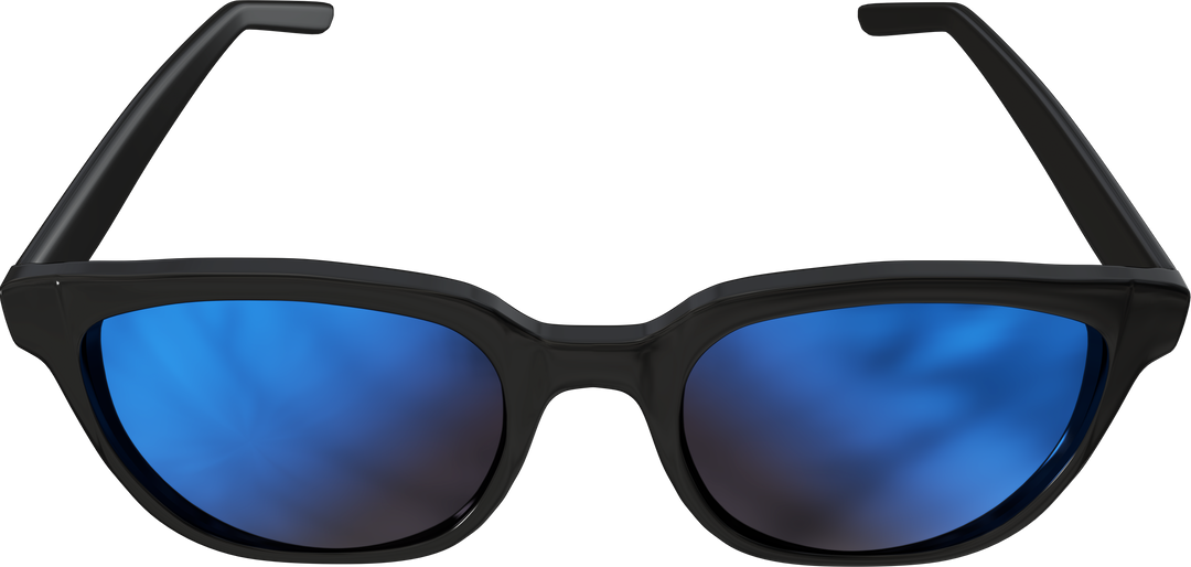 Transparent Black Framed Sunglasses with Blue Lenses Isolated - Download Free Stock Images Pikwizard.com