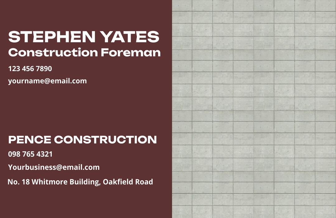 Modern Minimalist Construction Business Card Design - Download Free Stock Templates Pikwizard.com