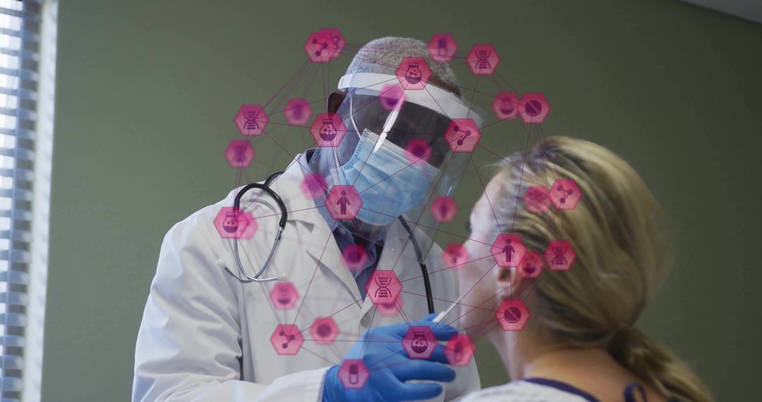 Doctor Conducting Medical Test with Augmented Reality Technology