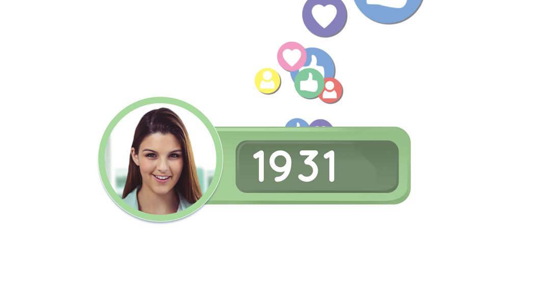 Social Media Engagement Counter with Profile Picture and Icons