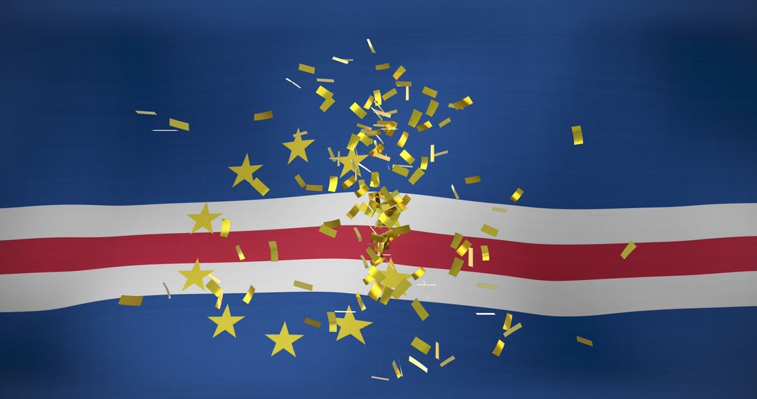 Cape Verde Flag with Celebratory Golden Confetti - Free Images, Stock Photos and Pictures on Pikwizard.com