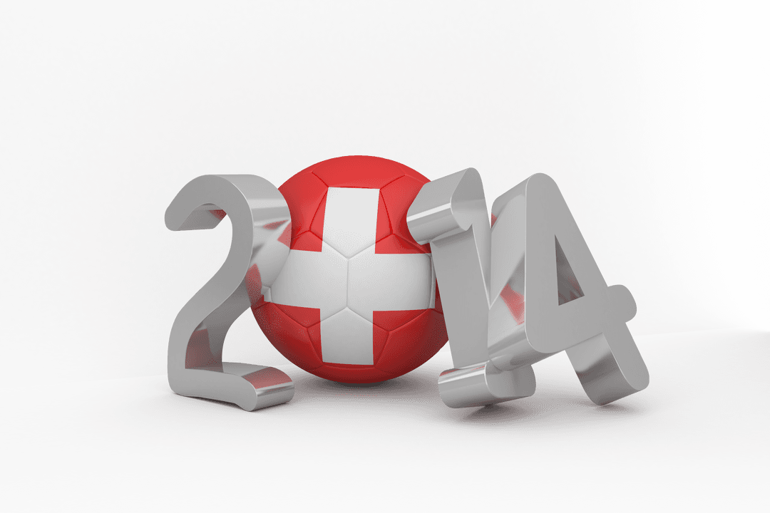 Transparent Design Soccer Concept with 2014 Text and Flag