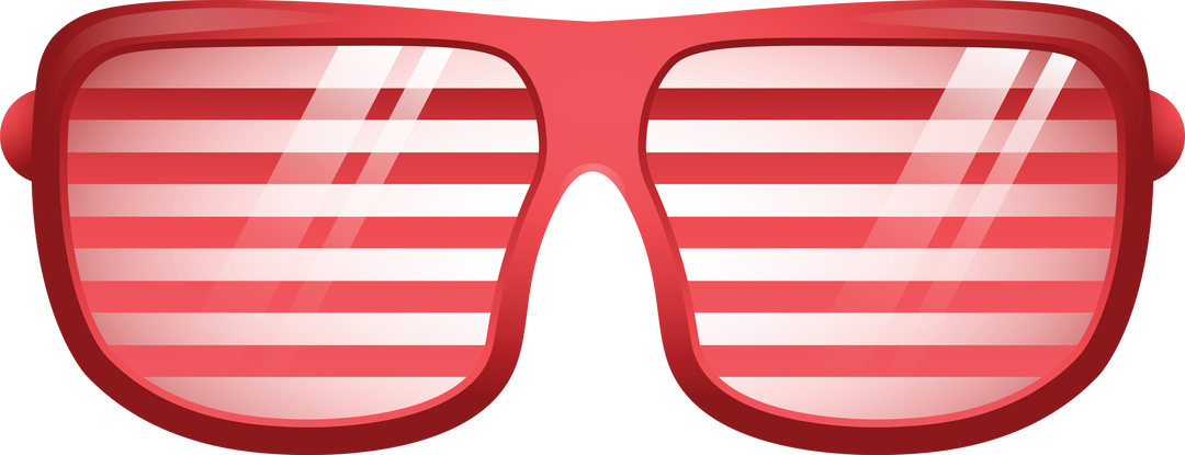 Red Glasses with Horizontal Stripes on Transparent Background for Party and Fashion Themes - Download Free Stock Images Pikwizard.com