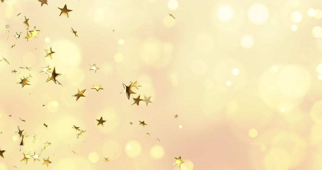 Floating Golden Stars on Shimmering Background for Festive Occasions