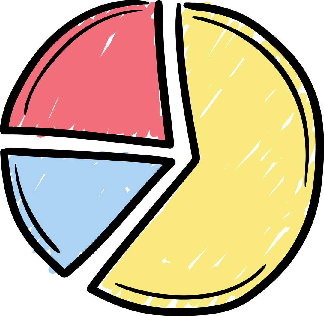 Colorful Transparent Hand-drawn Pie Chart Illustration