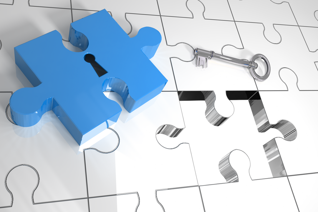 Blue Puzzle Piece with Key and Lock on Transparent Background - Download Free Stock Images Pikwizard.com