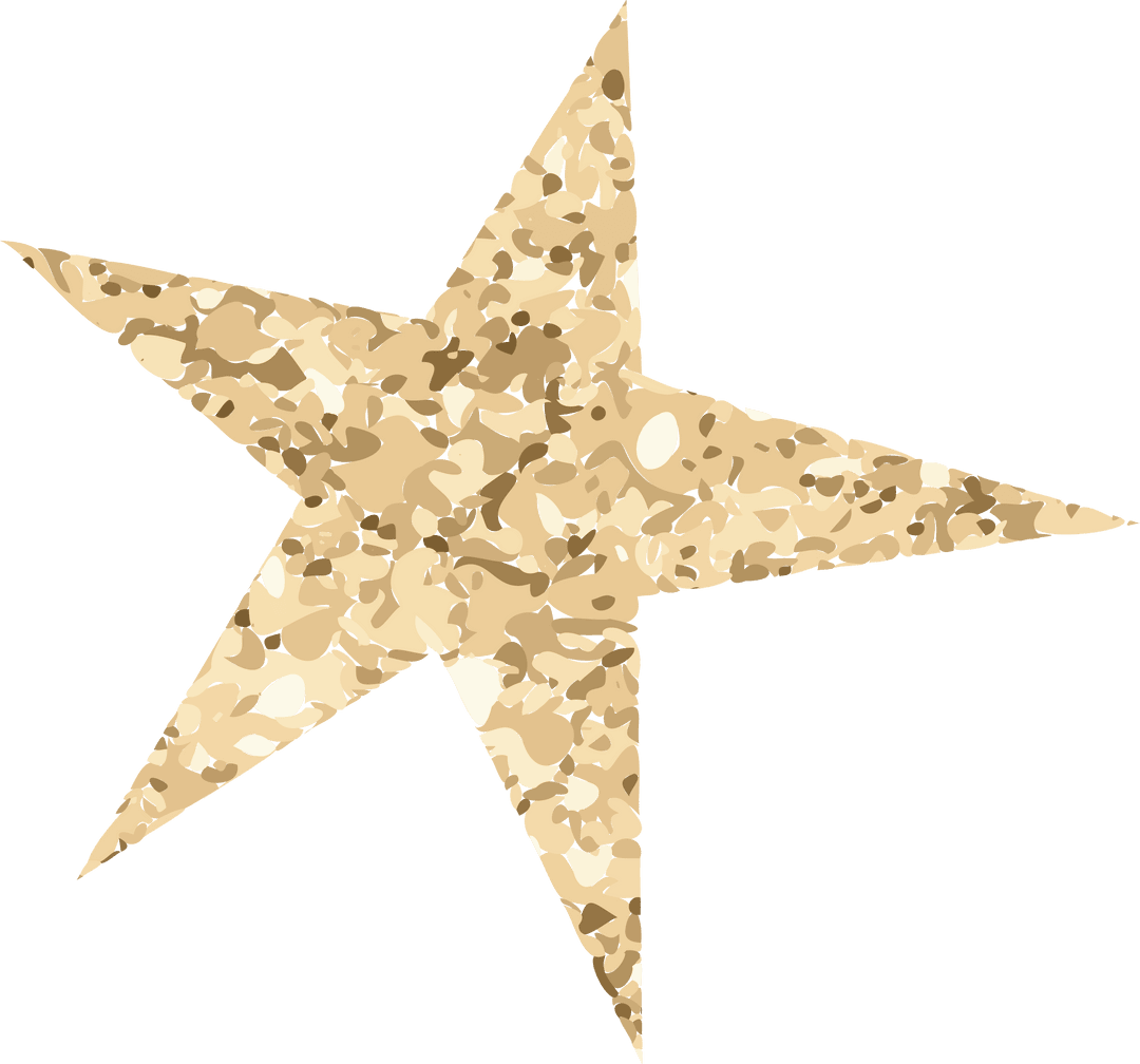 Transparent Speckled Star with Tan-Beige Pattern Design