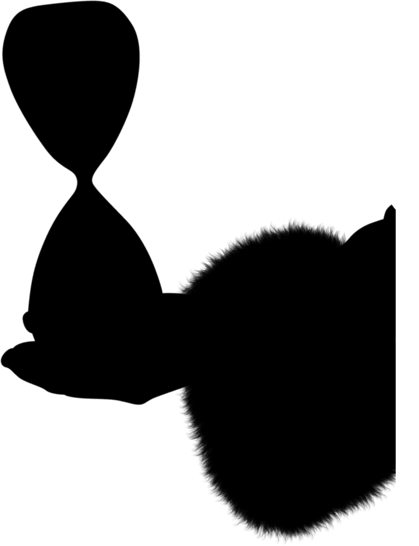 Transparent Silhouette of Hand Holding Hourglass