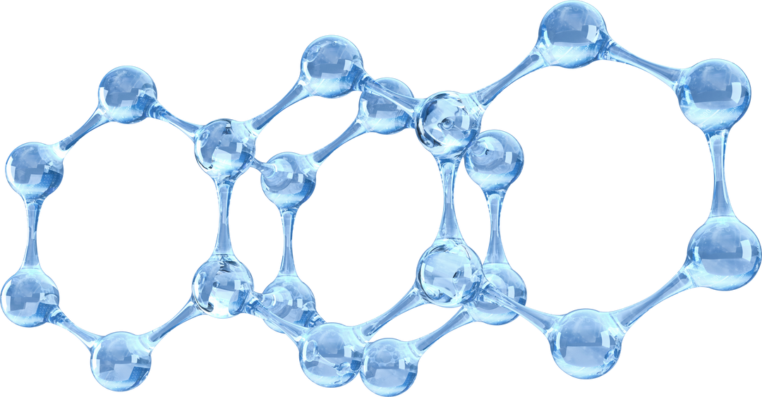 Close-Up of Transparent Blue Molecule Model with Reflecting Spheres - Download Free Stock Images Pikwizard.com