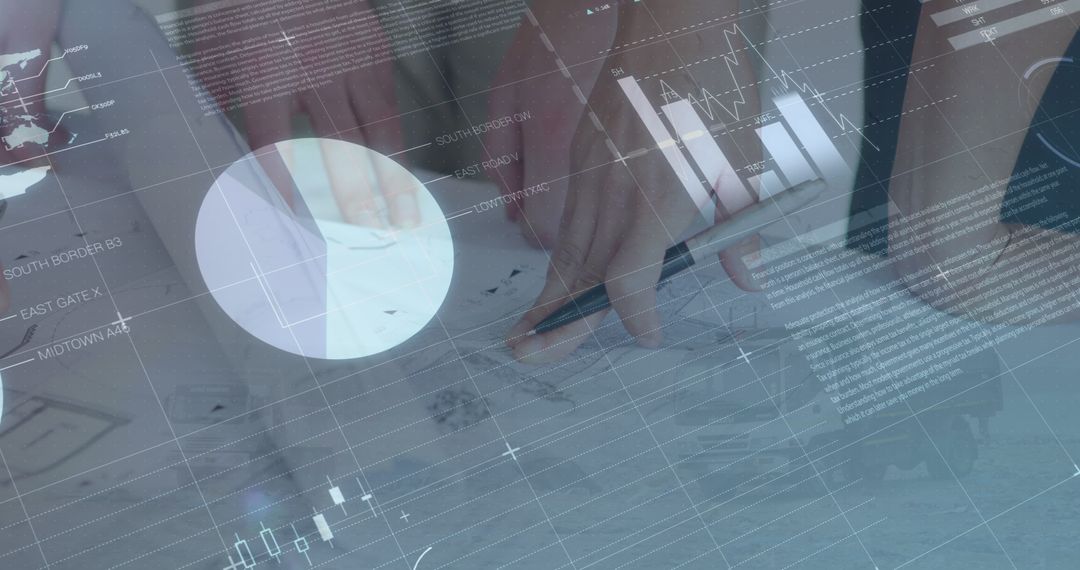 Digital Finance Team Collaborating on Futuristic Data