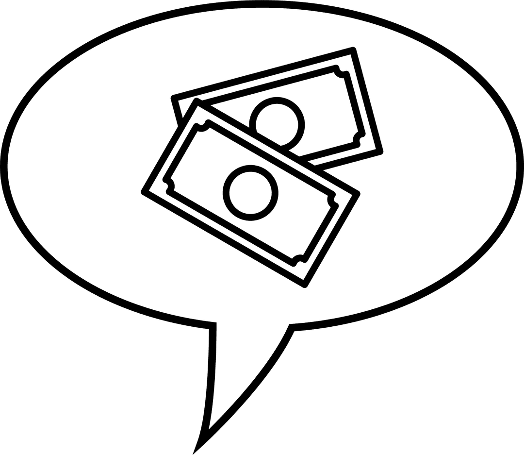 Transparent Financial Concept Icon with Money Cart in Speech Bubble