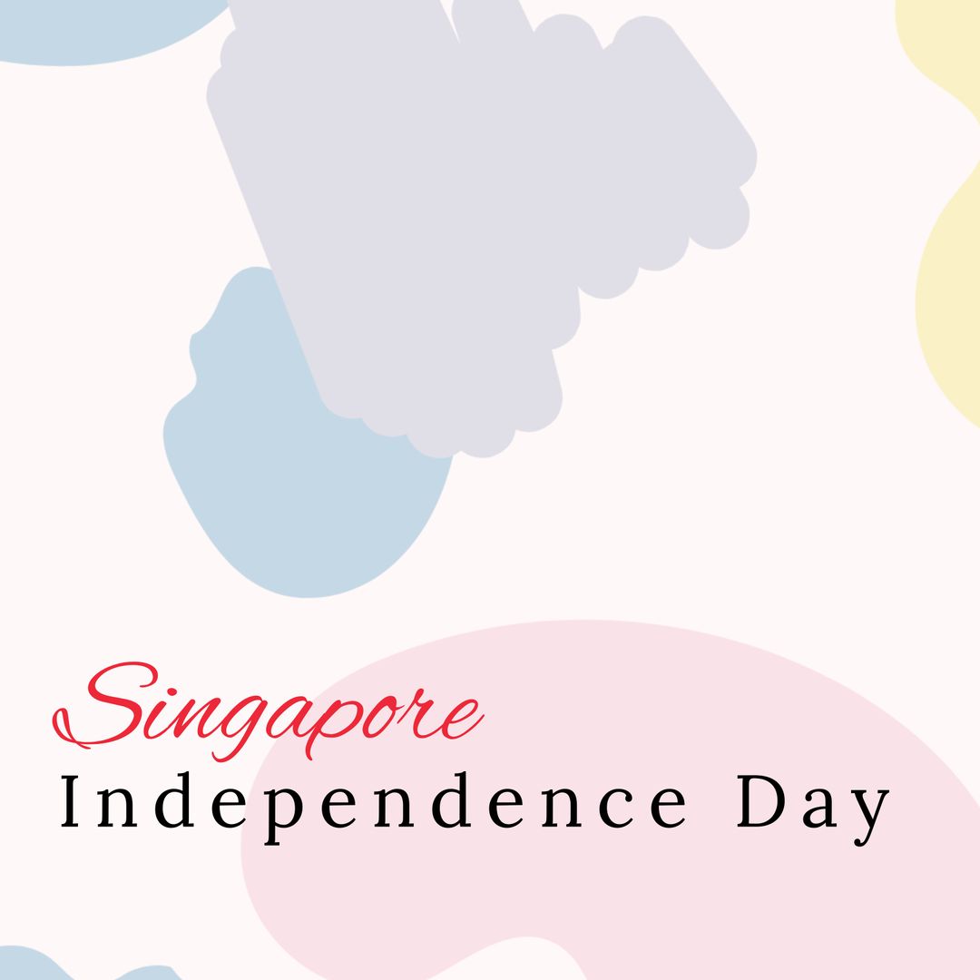 Singapore Independence Day Celebration Design with Abstract Scribbles