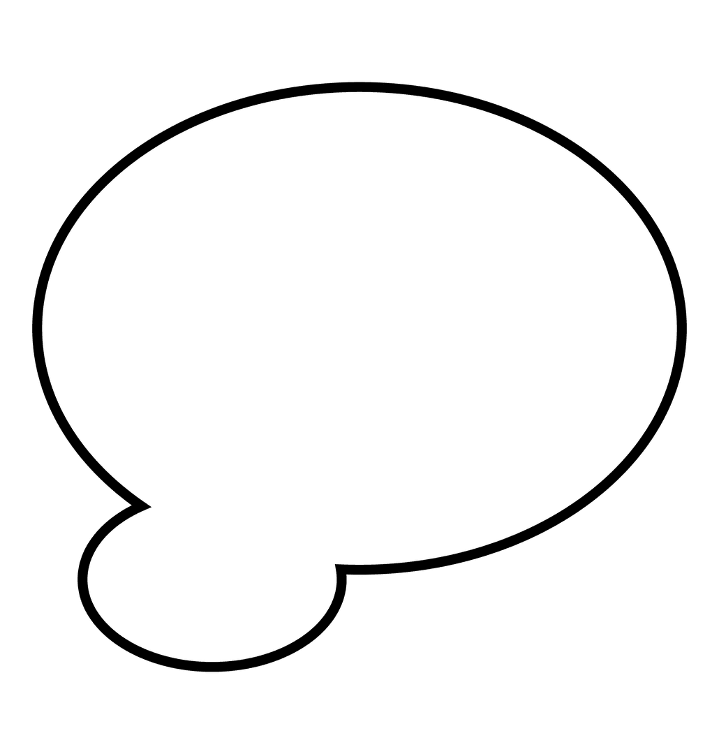 White Speech Bubble on Transparent Background for Design Mockups