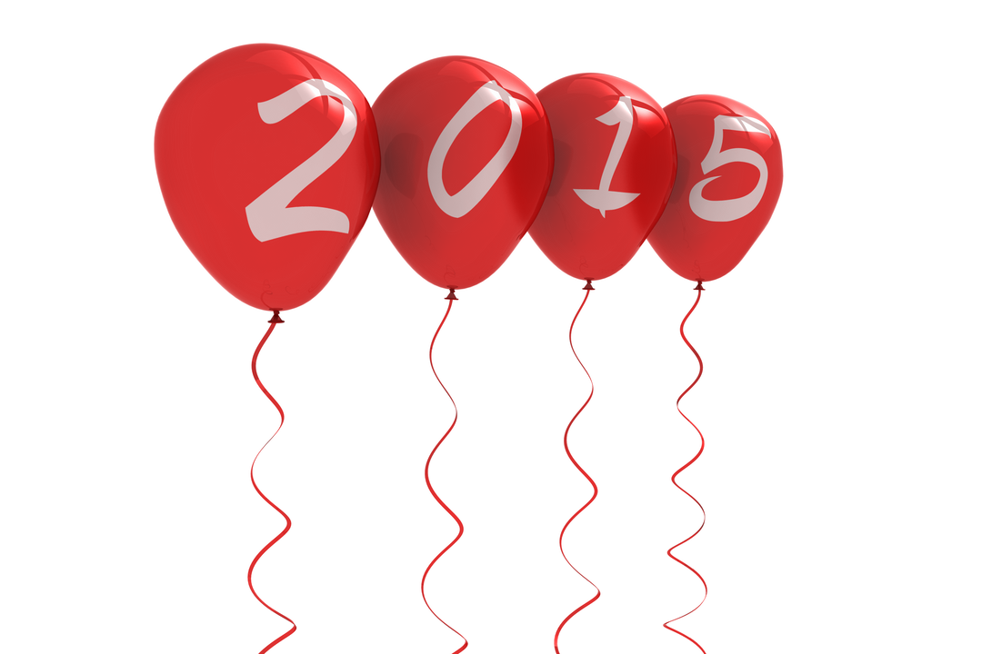 Red Balloons Spelling 2015 New Year Celebration Happy New Year Transparent - Download Free Stock Images Pikwizard.com